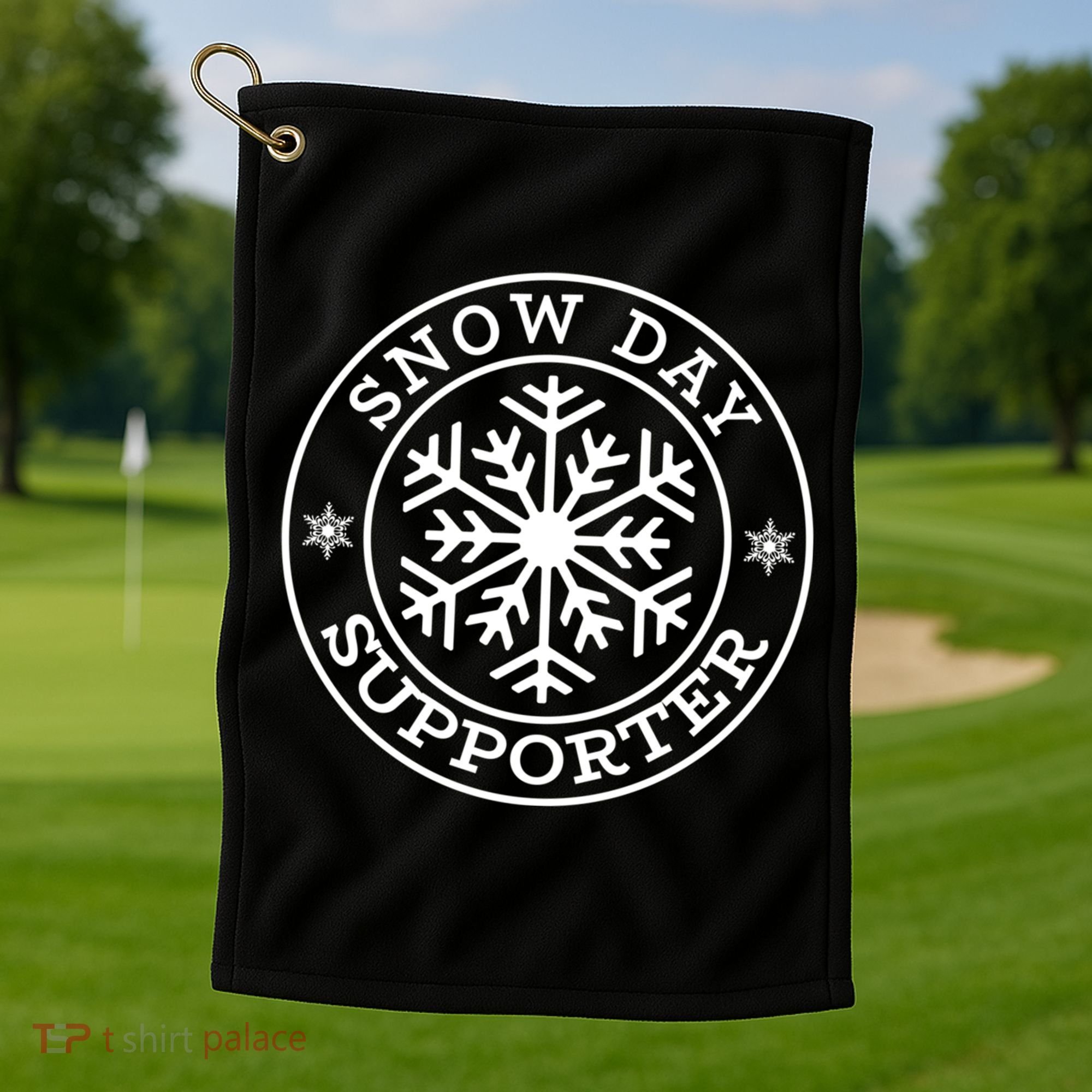 Funny Snow Day Supporter Teacher Student Winter Snowflake Cute Gift Golf Towel