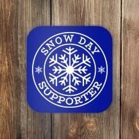 Funny Snow Day Supporter Teacher Student Winter Snowflake Cute Gift Coaster thumb 0