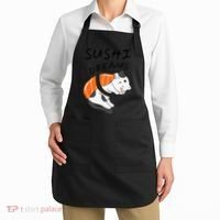 Funny Sushi Dreams Salmon Lovers Cat Dream Women Apron thumb 2