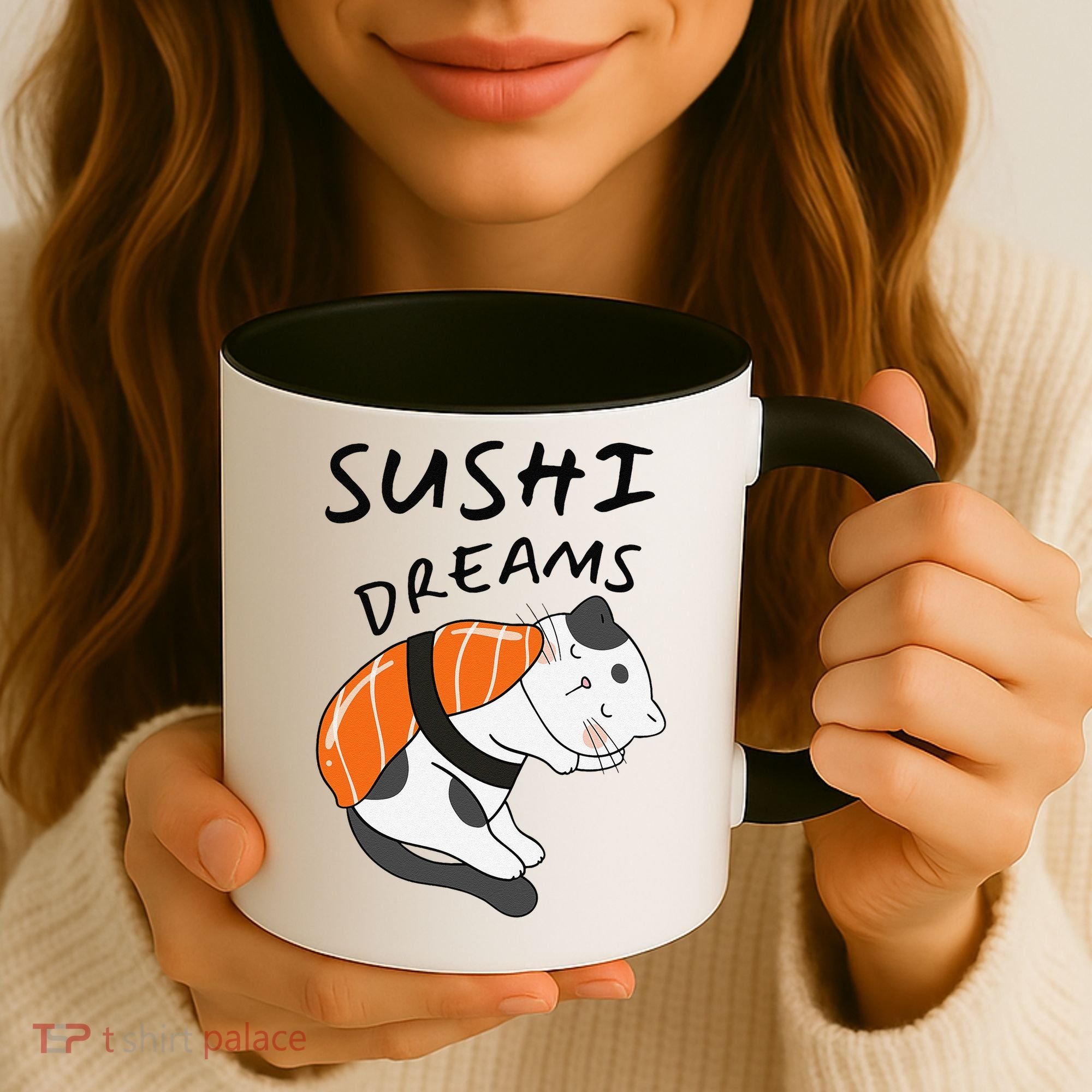 Funny Sushi Dreams Salmon Lovers Cat Dream Women Coffee Mug