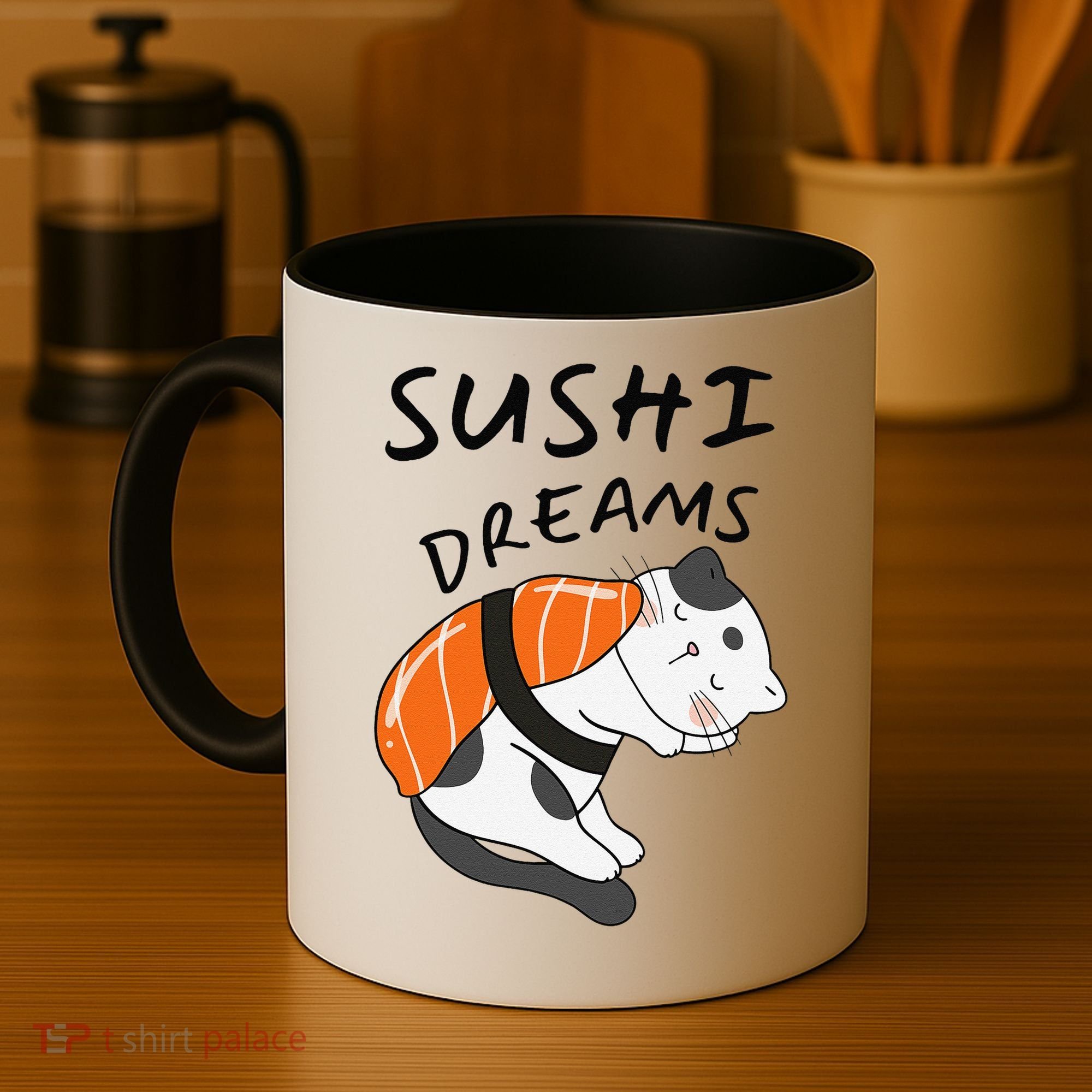 Funny Sushi Dreams Salmon Lovers Cat Dream Women Coffee Mug