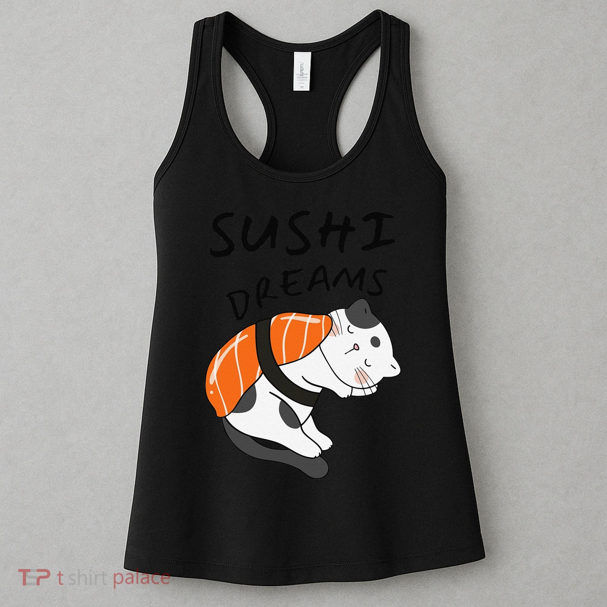 Funny Sushi Dreams Salmon Lovers Cat Dream Women Women's Tank Top