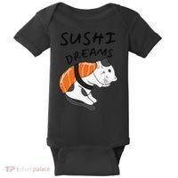 Funny Sushi Dreams Salmon Lovers Cat Dream Women Baby Bodysuit thumb 0