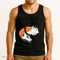 Funny Sushi Dreams Salmon Lovers Cat Dream Women Tank Top thumb 3