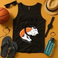 Funny Sushi Dreams Salmon Lovers Cat Dream Women Tank Top thumb 4