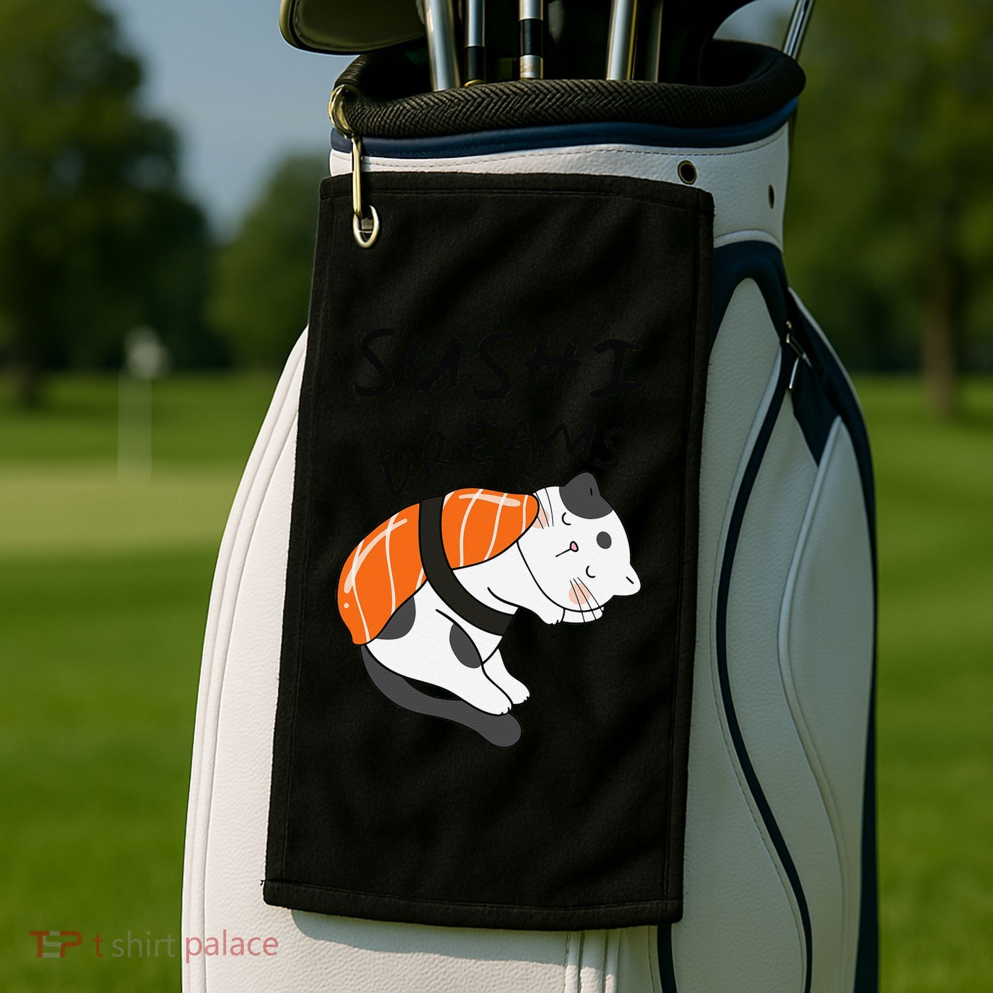 Funny Sushi Dreams Salmon Lovers Cat Dream Women Golf Towel