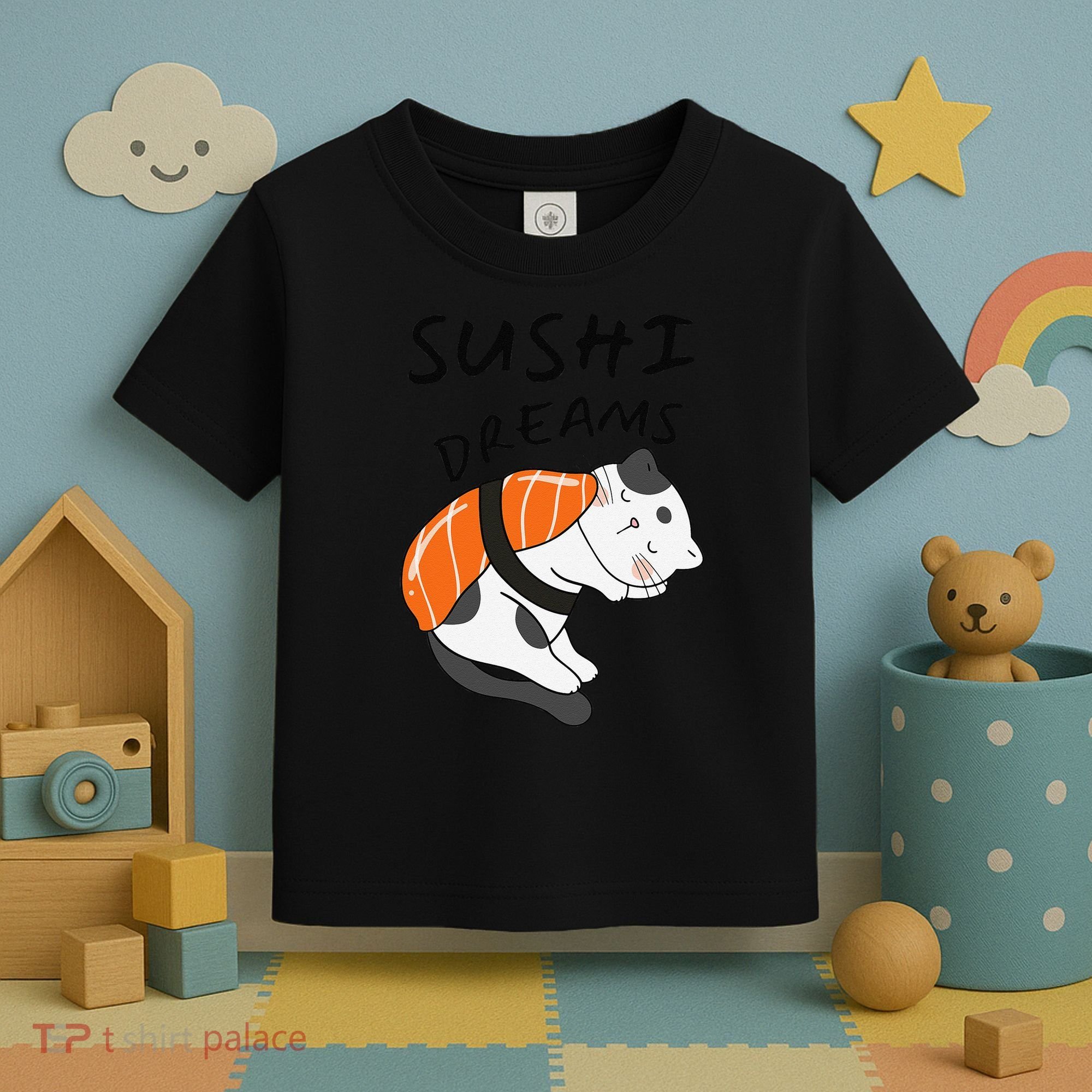 Funny Sushi Dreams Salmon Lovers Cat Dream Women Toddler T-Shirt