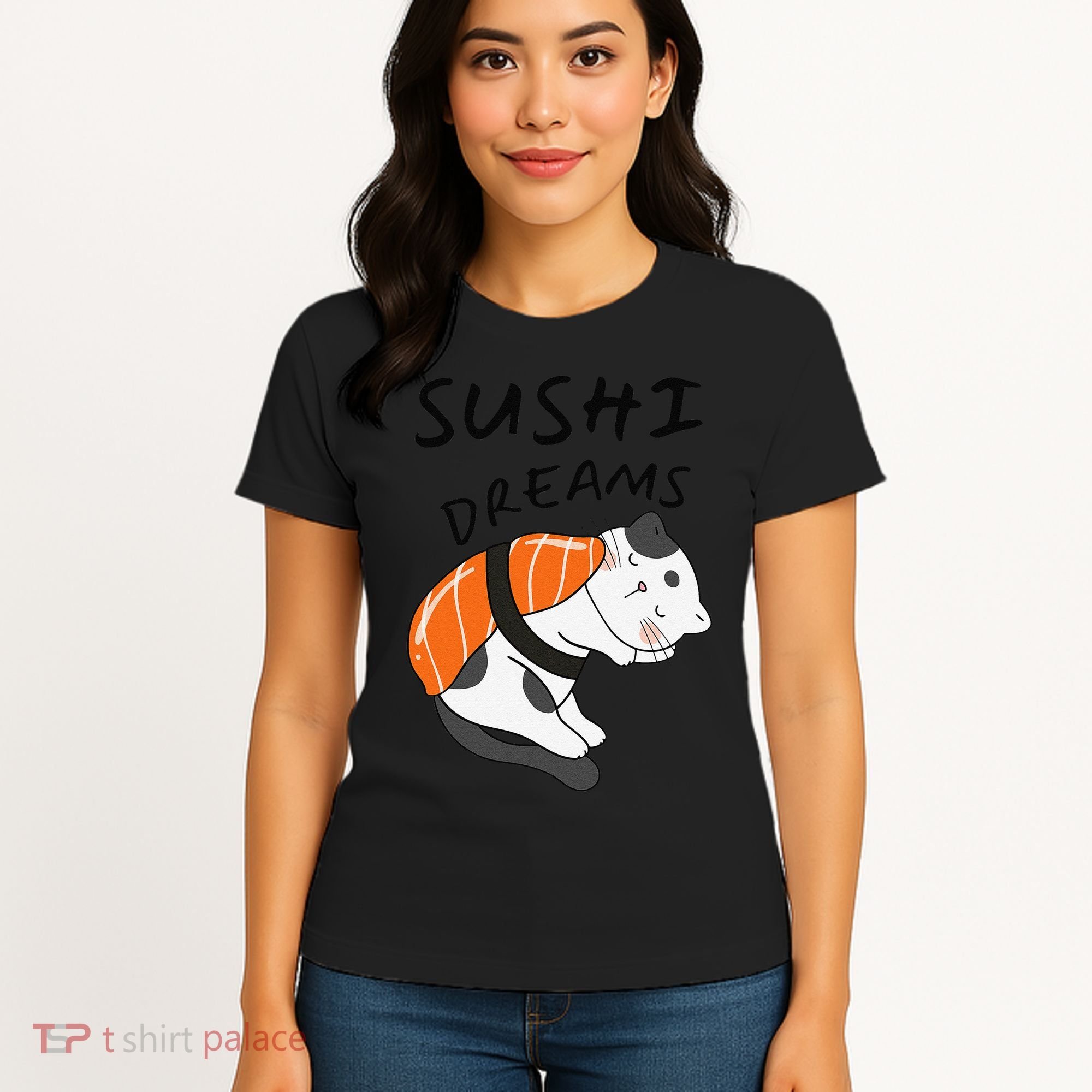 Funny Sushi Dreams Salmon Lovers Cat Dream Women Women's T-Shirt