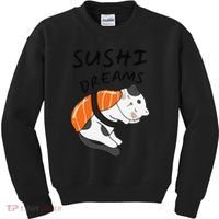 Funny Sushi Dreams Salmon Lovers Cat Dream Women Kids Sweatshirt thumb 0