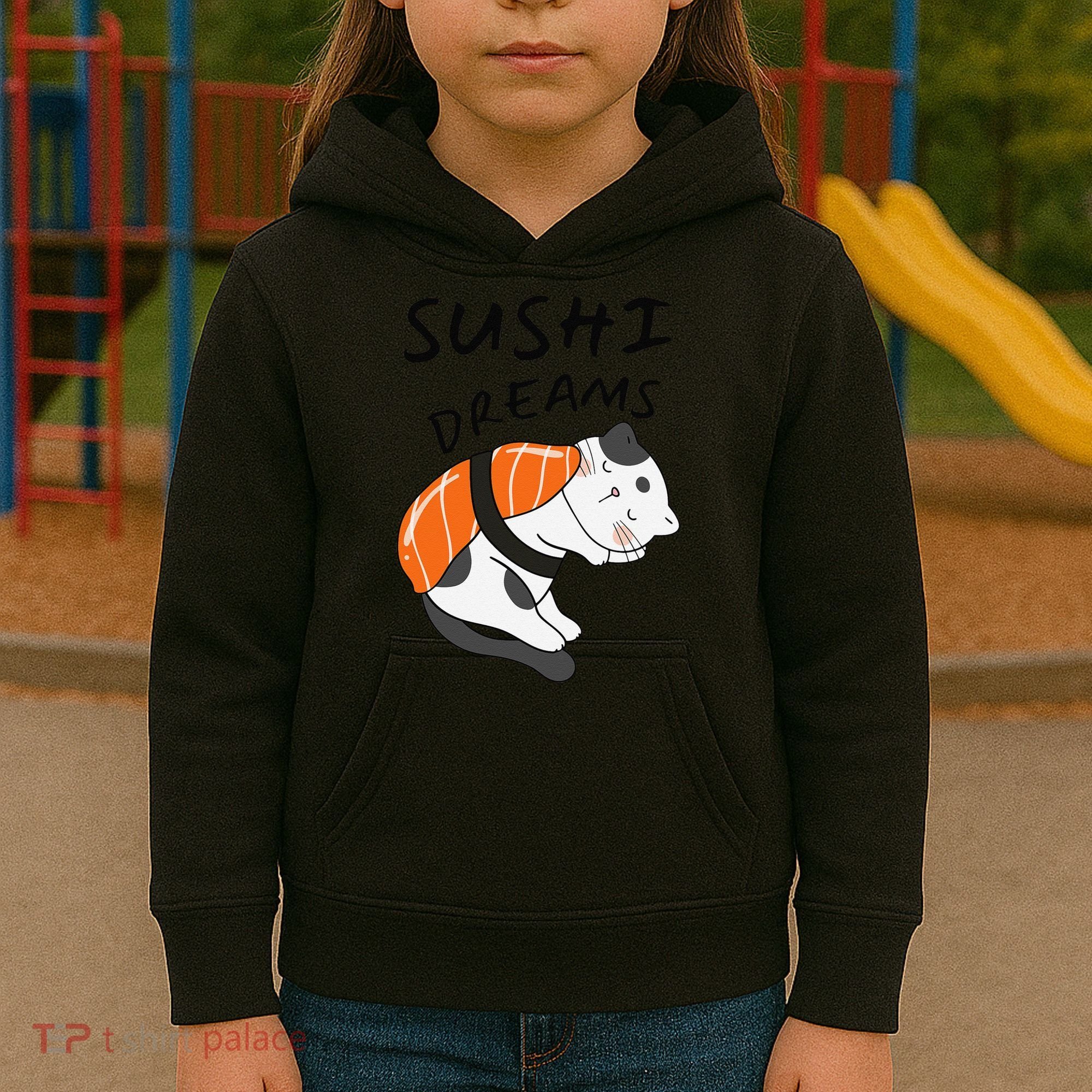 Funny Sushi Dreams Salmon Lovers Cat Dream Women Kids Hoodie