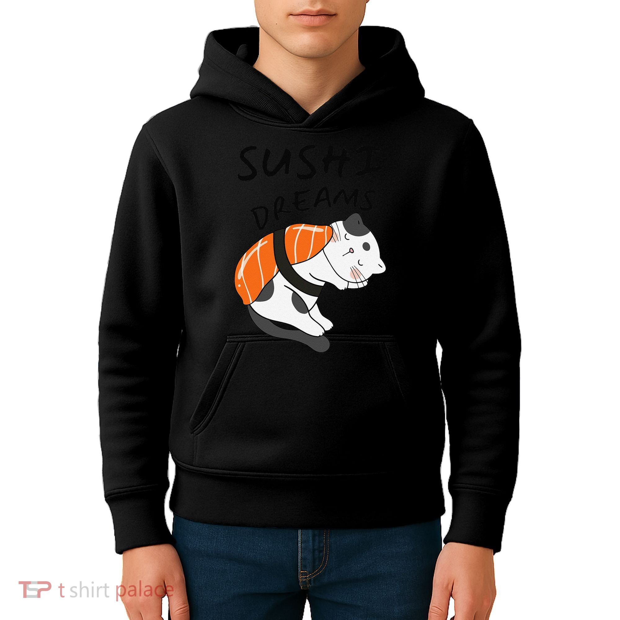 Funny Sushi Dreams Salmon Lovers Cat Dream Women Kids Hoodie