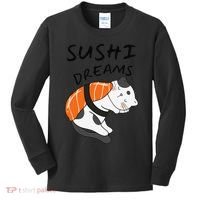 Funny Sushi Dreams Salmon Lovers Cat Dream Women Kids Long Sleeve Shirt thumb 0