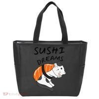 Funny Sushi Dreams Salmon Lovers Cat Dream Women Tote Bag thumb 0
