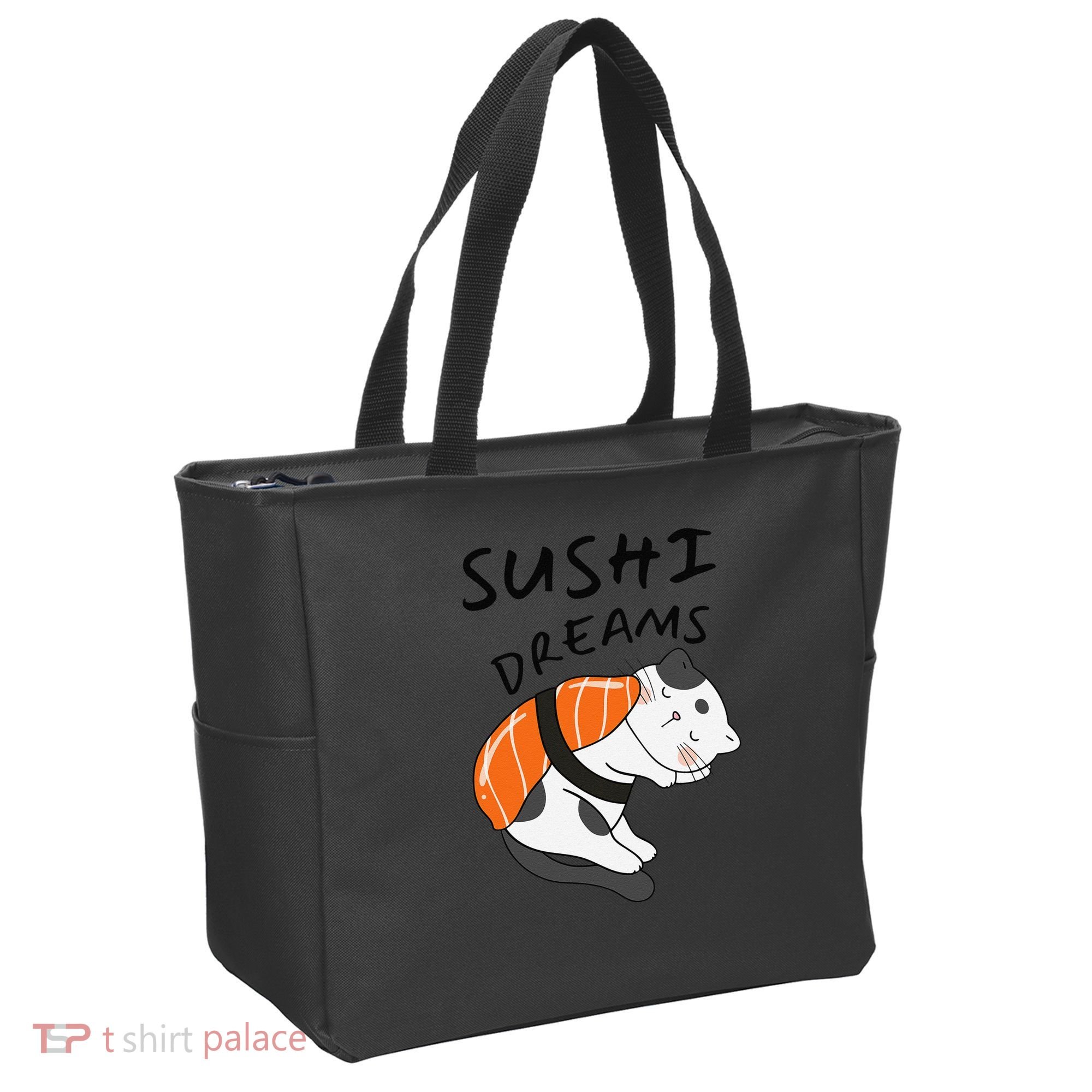 Funny Sushi Dreams Salmon Lovers Cat Dream Women Tote Bag