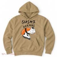 Funny Sushi Dreams Salmon Lovers Cat Dream Women Hoodie thumb 0