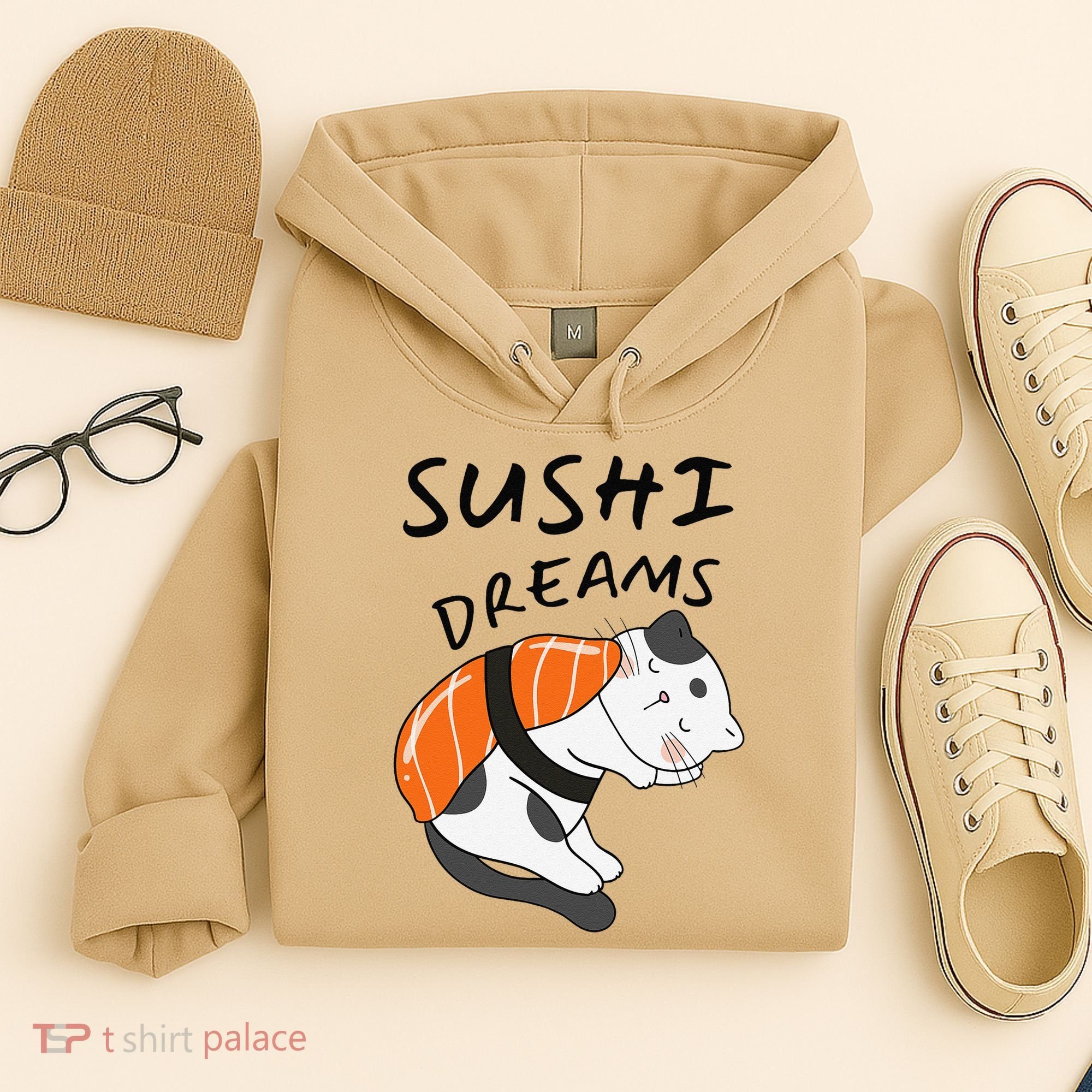 Funny Sushi Dreams Salmon Lovers Cat Dream Women Hoodie