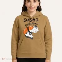 Funny Sushi Dreams Salmon Lovers Cat Dream Women Hoodie thumb 5