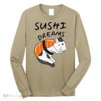 Funny Sushi Dreams Salmon Lovers Cat Dream Women Long Sleeve Shirt thumb 0