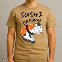 Funny Sushi Dreams Salmon Lovers Cat Dream Women T-Shirt thumb 3