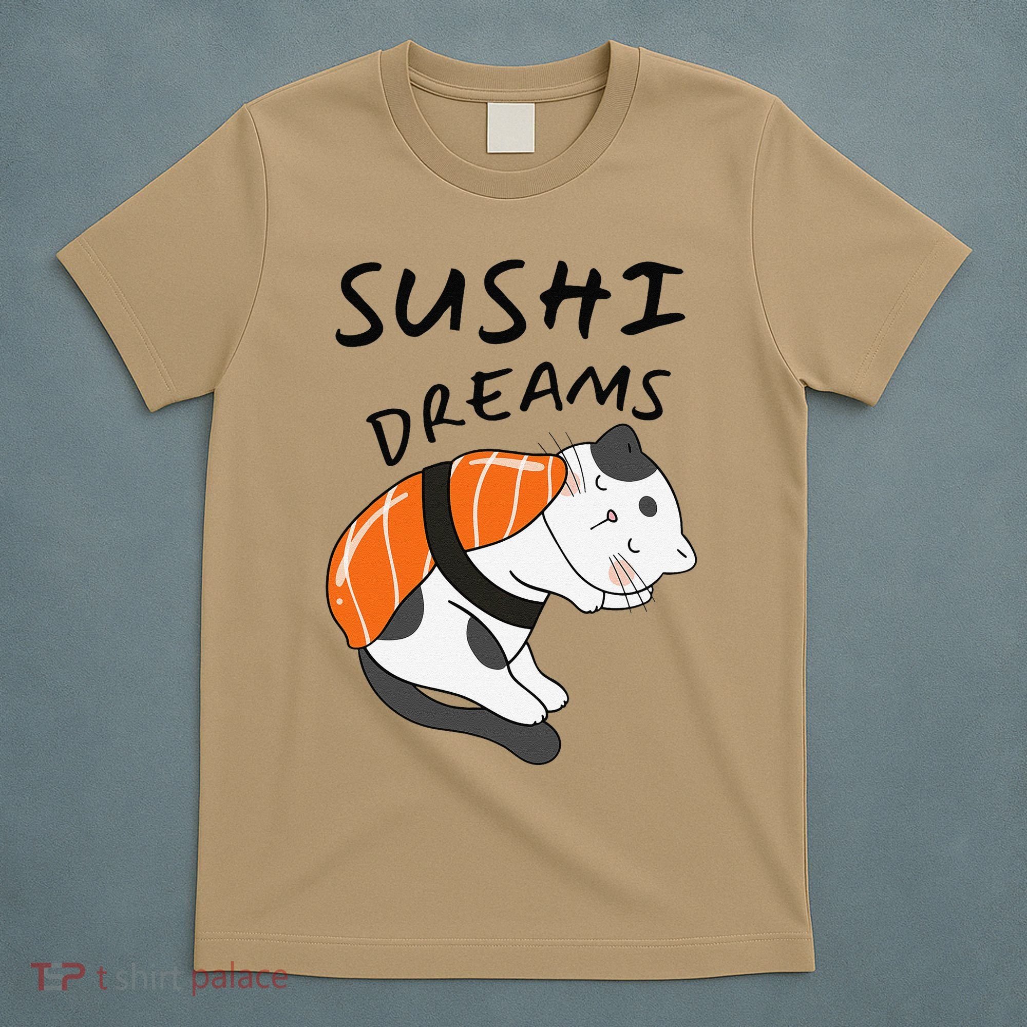 Funny Sushi Dreams Salmon Lovers Cat Dream Women T-Shirt
