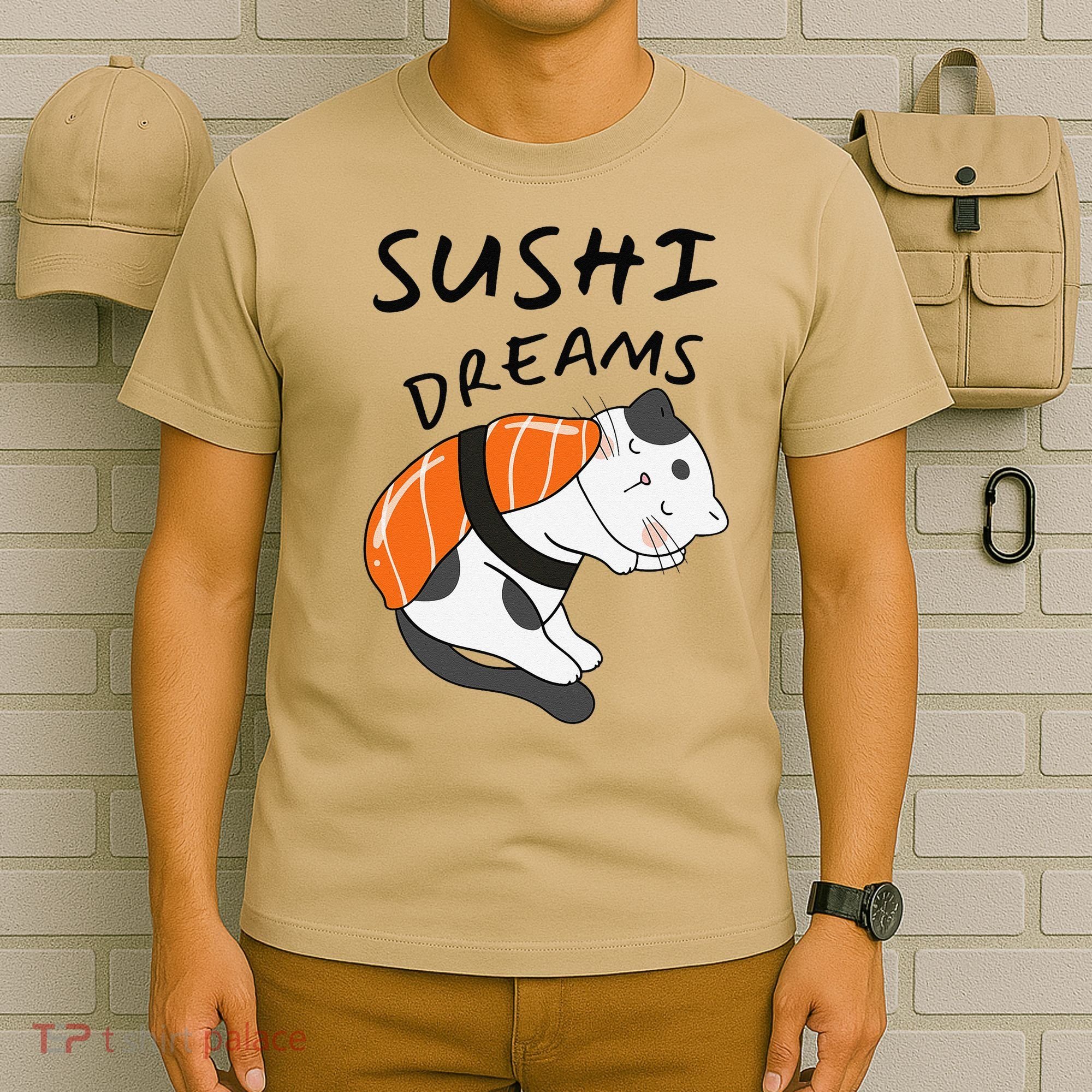 Funny Sushi Dreams Salmon Lovers Cat Dream Women T-Shirt