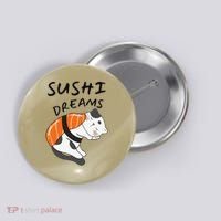 Funny Sushi Dreams Salmon Lovers Cat Dream Women Button thumb 0