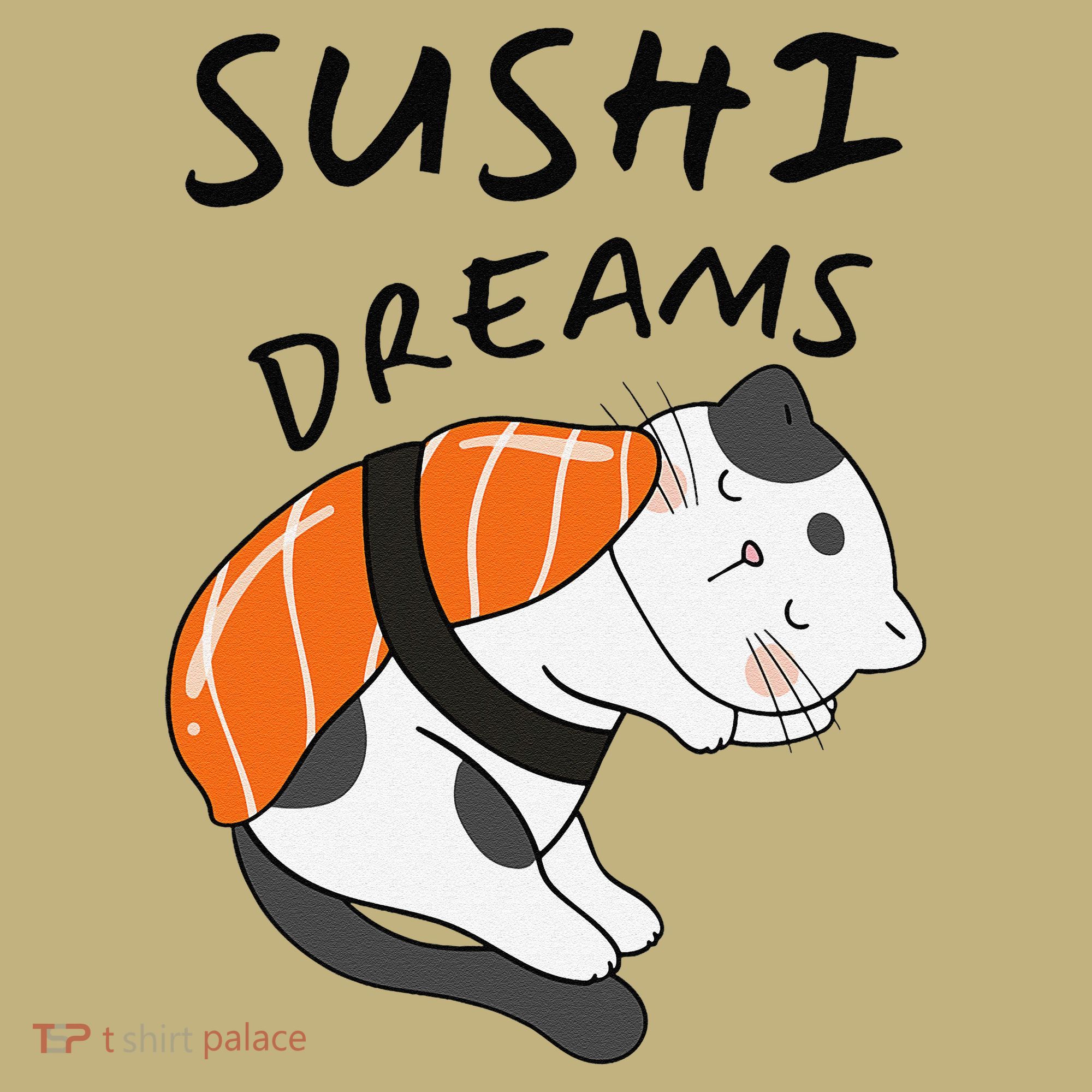 Funny Sushi Dreams Salmon Lovers Cat Dream Women Polo