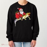 Fun Santa Delivering Presents On Leopard Gecko Lizard Gift Women's Sweatshirt thumb 0