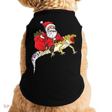 Fun Santa Delivering Presents On Leopard Gecko Lizard Gift Doggie Tank