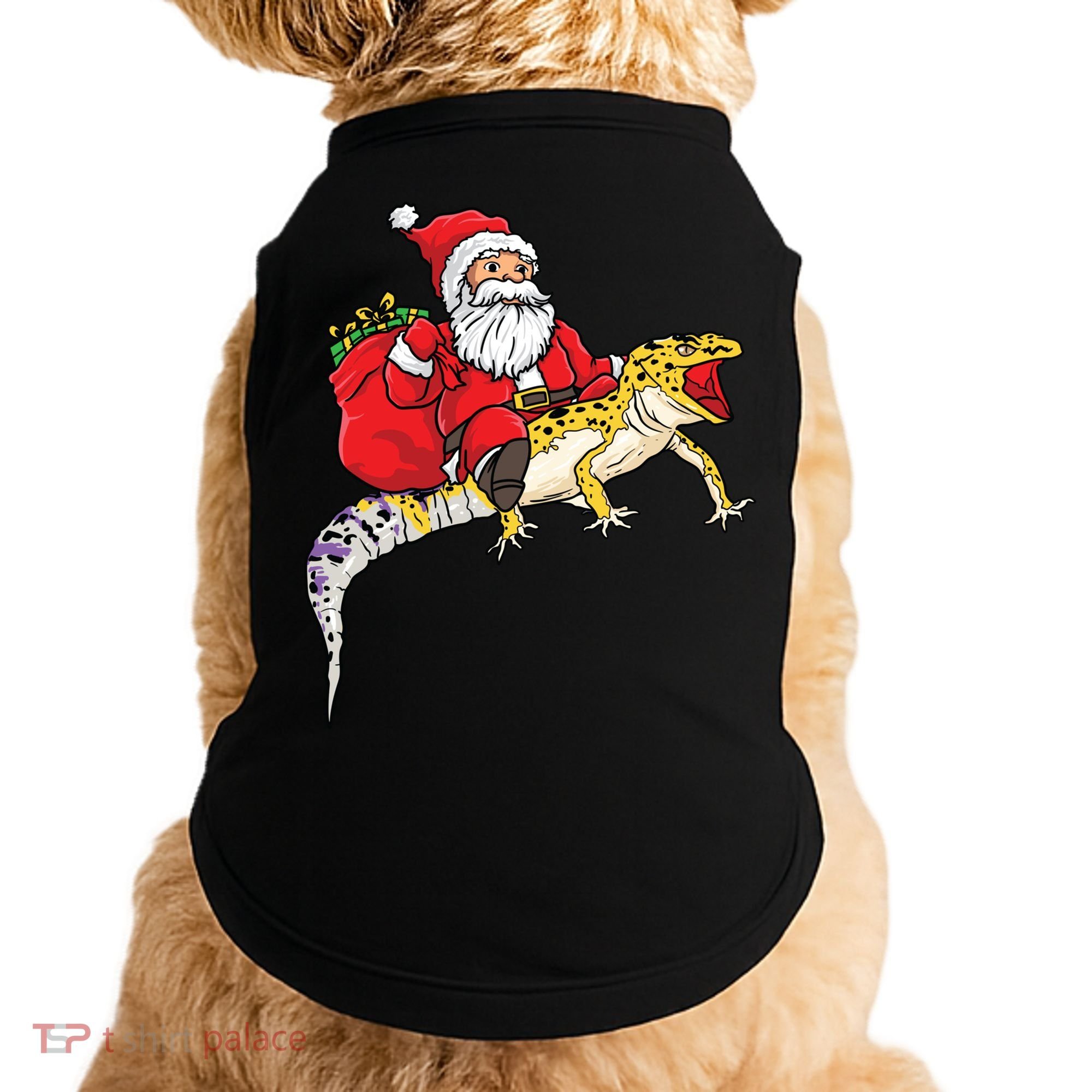 Fun Santa Delivering Presents On Leopard Gecko Lizard Gift Doggie Tank