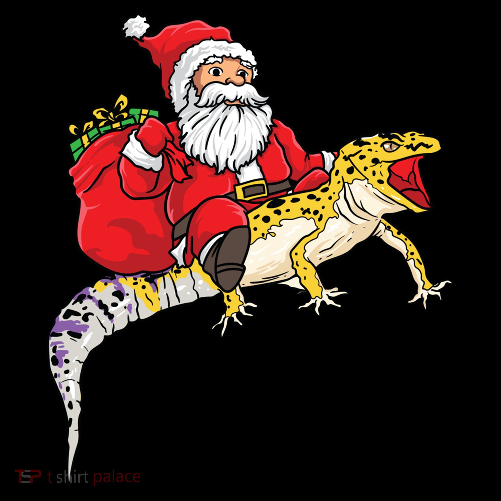 Fun Santa Delivering Presents On Leopard Gecko Lizard Gift Backpack