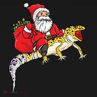 Fun Santa Delivering Presents On Leopard Gecko Lizard Gift Pajama Set thumb 2
