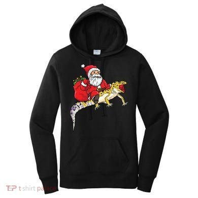 Fun Santa Delivering Presents On Leopard Gecko Lizard Gift Women's Hoodie