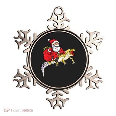 Fun Santa Delivering Presents On Leopard Gecko Lizard Gift Ornament