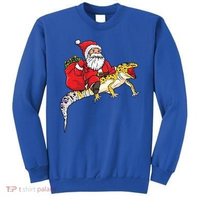 Fun Santa Delivering Presents On Leopard Gecko Lizard Gift Sweatshirt