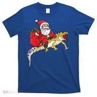 Fun Santa Delivering Presents On Leopard Gecko Lizard Gift T-Shirt thumb 0