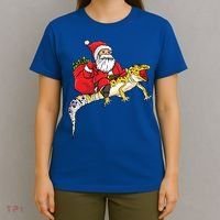Fun Santa Delivering Presents On Leopard Gecko Lizard Gift T-Shirt thumb 4