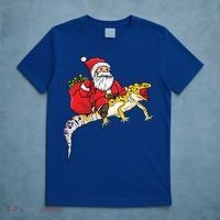 Fun Santa Delivering Presents On Leopard Gecko Lizard Gift T-Shirt thumb 5