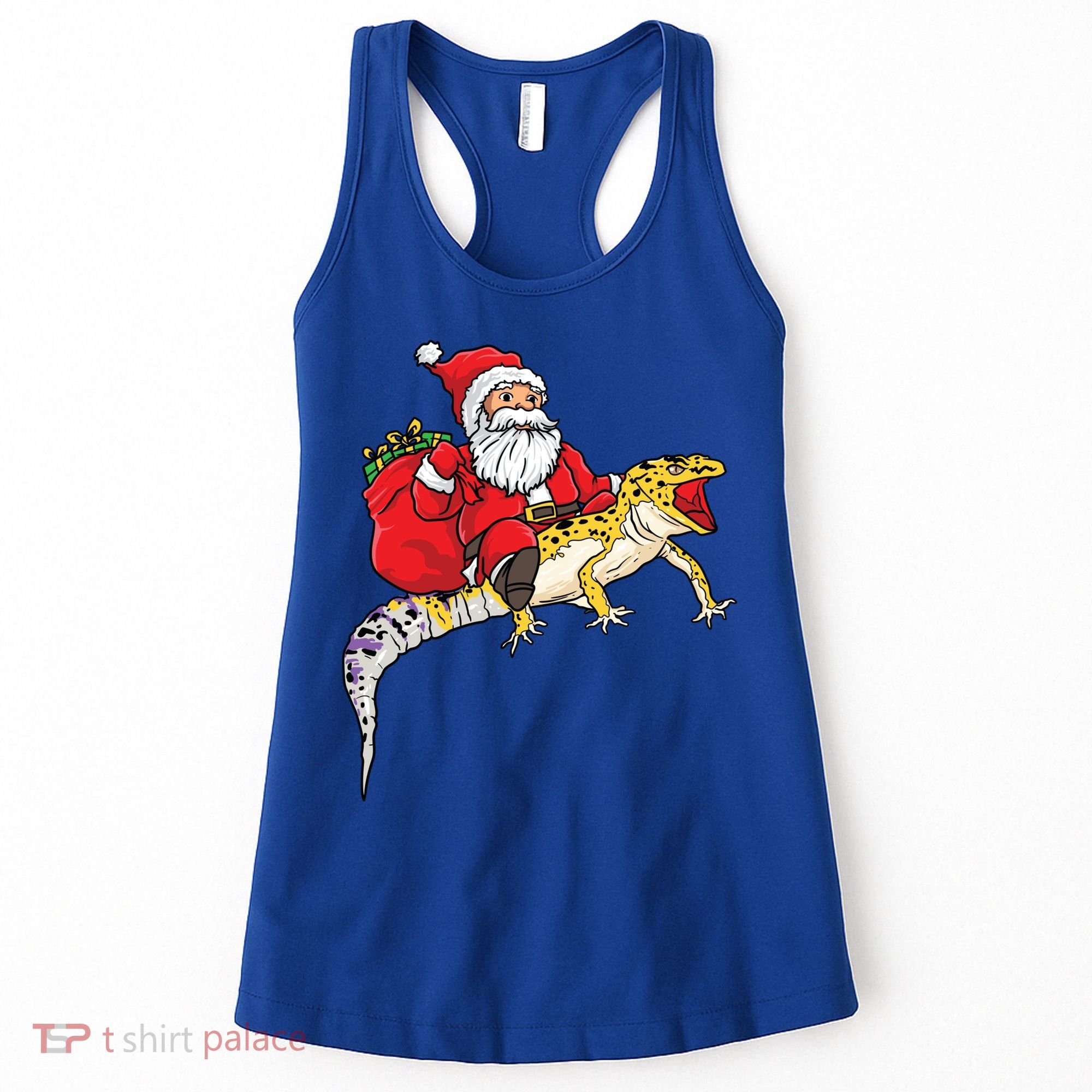 Fun Santa Delivering Presents On Leopard Gecko Lizard Gift Women's Tank Top