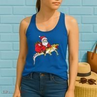 Fun Santa Delivering Presents On Leopard Gecko Lizard Gift Women's Tank Top thumb 2