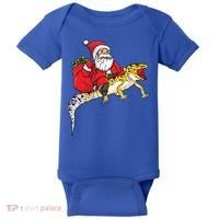 Fun Santa Delivering Presents On Leopard Gecko Lizard Gift Baby Bodysuit thumb 0