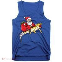 Fun Santa Delivering Presents On Leopard Gecko Lizard Gift Tank Top thumb 0