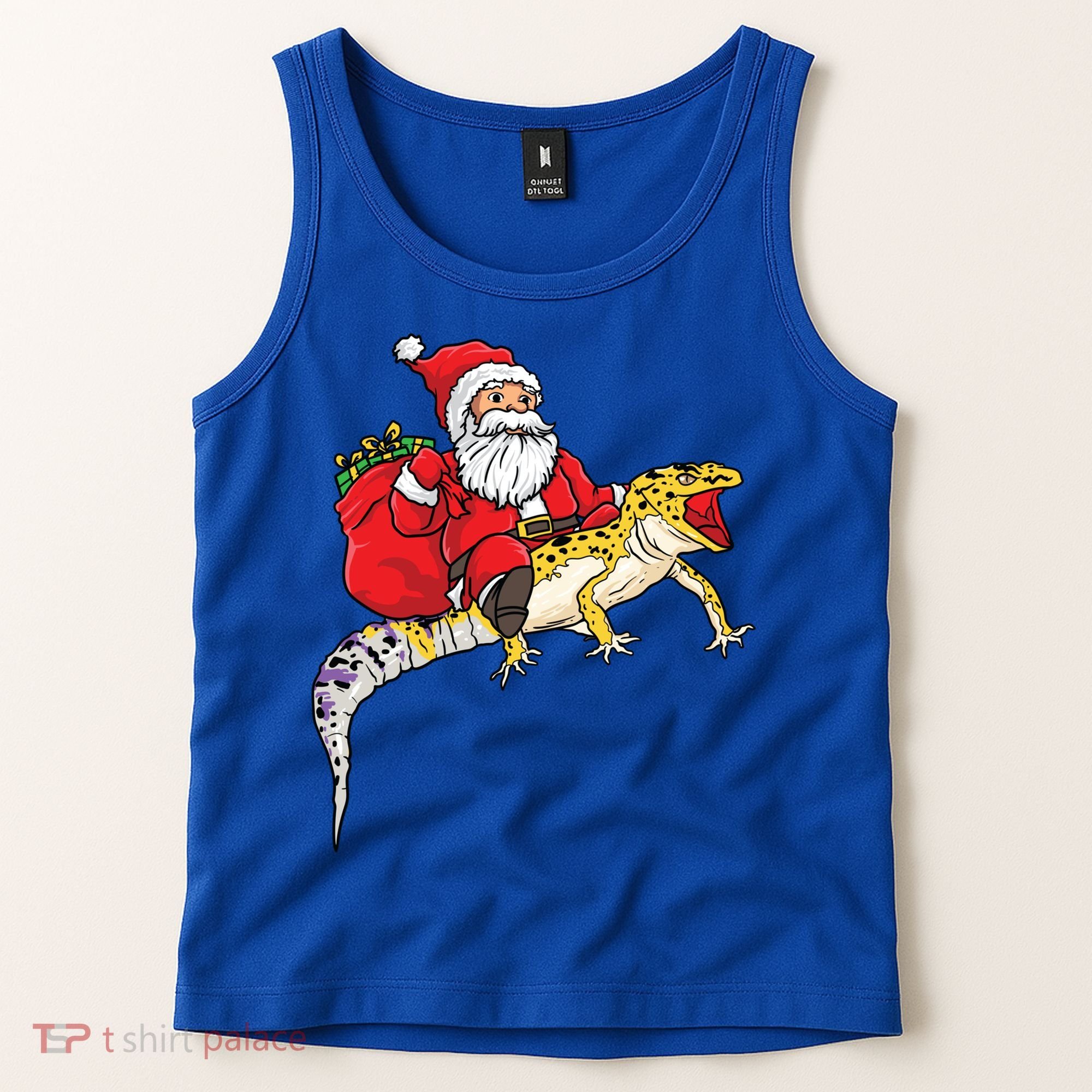 Fun Santa Delivering Presents On Leopard Gecko Lizard Gift Tank Top