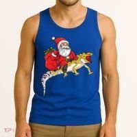 Fun Santa Delivering Presents On Leopard Gecko Lizard Gift Tank Top thumb 3