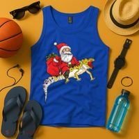 Fun Santa Delivering Presents On Leopard Gecko Lizard Gift Tank Top thumb 4