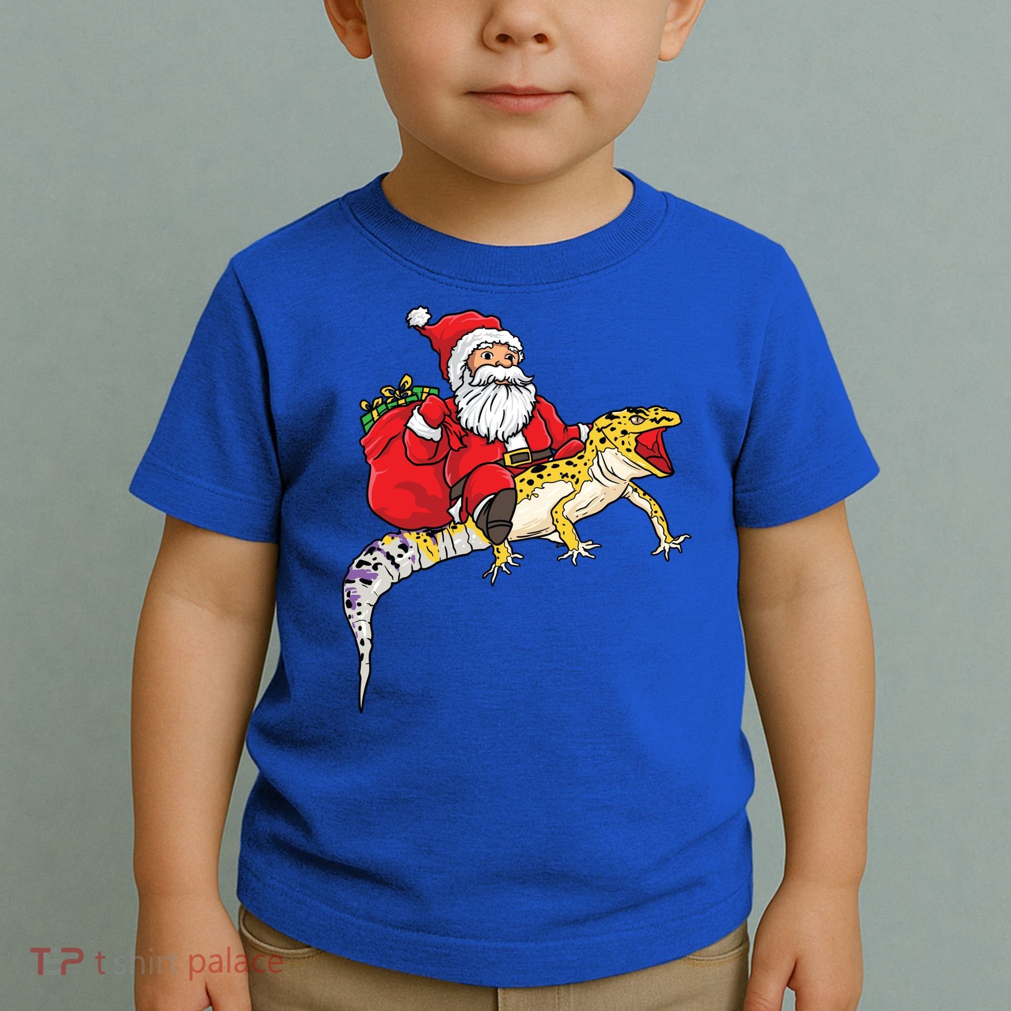 Fun Santa Delivering Presents On Leopard Gecko Lizard Gift Toddler T-Shirt