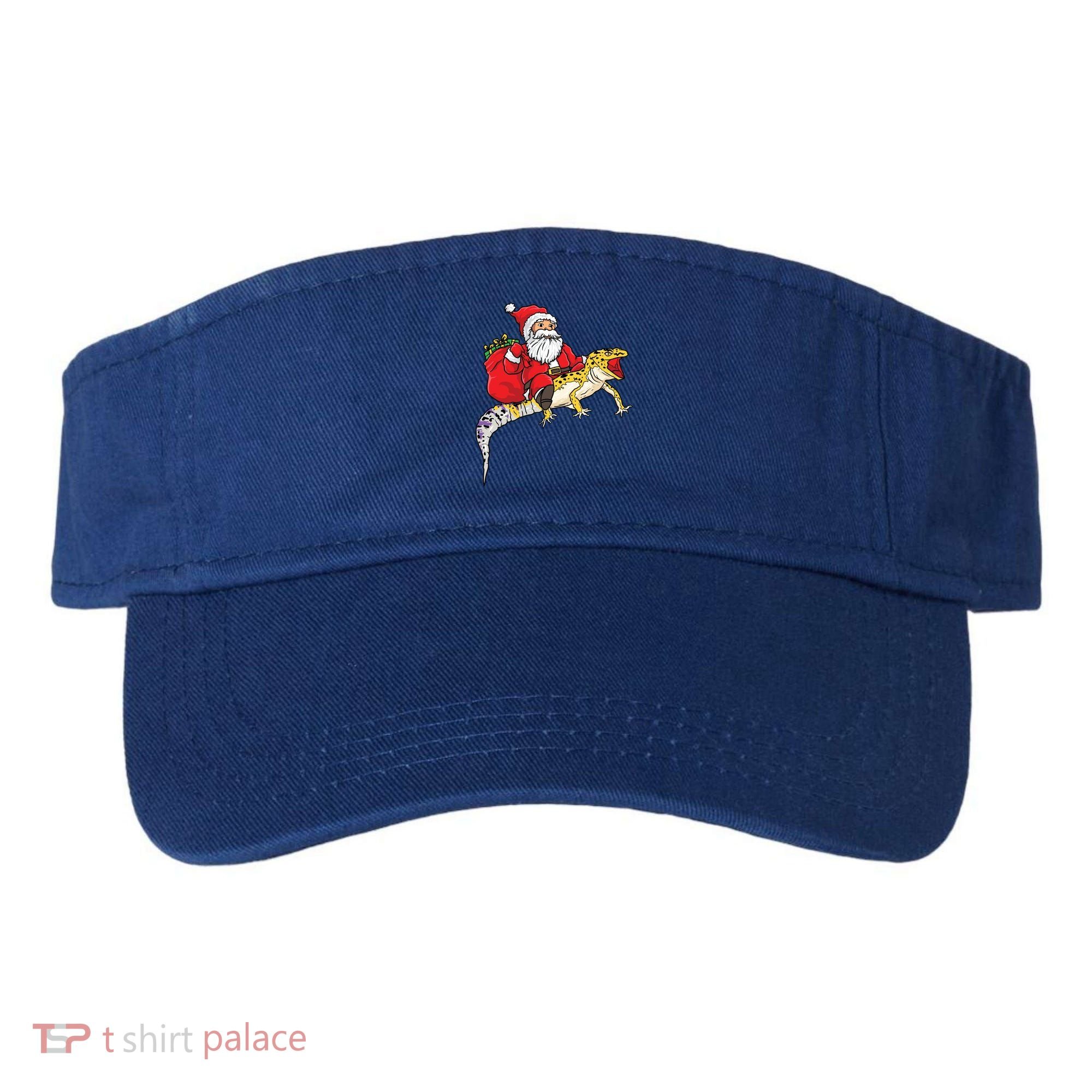 Fun Santa Delivering Presents On Leopard Gecko Lizard Gift Visor