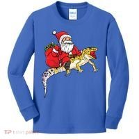 Fun Santa Delivering Presents On Leopard Gecko Lizard Gift Kids Long Sleeve Shirt thumb 0