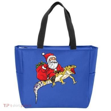 Fun Santa Delivering Presents On Leopard Gecko Lizard Gift Tote Bag