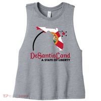 Florida State DeSantisLand A State Of Liberty Women's Racerback Cropped Tank thumb 0
